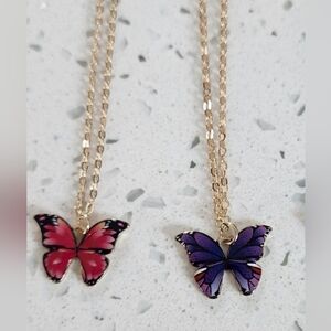 SOLD- 2pc Butterfly Necklace Bundle
